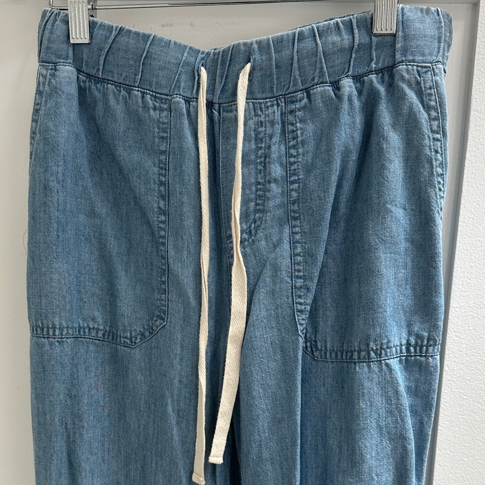 Rails Light Blue Denim Cropped Drawstring Pants